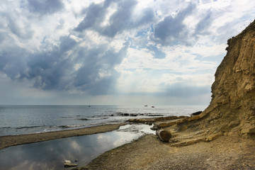 Rocky coast of the Black sea near the village of Sukko, Anapa