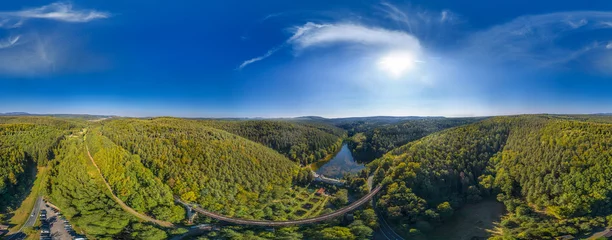 Fototapete Rund Luftbild Eiswoog im Pfälzer Wald 360° © Mathias Weil