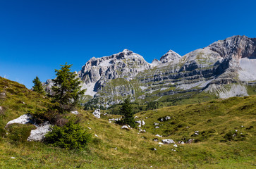 Fototapeta na wymiar Mountains around Madonna di Campiglio, Trentino, Italy 
