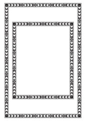 Decorative rectangular frames, black and white colors. 