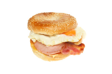 Egg and bacon bagel