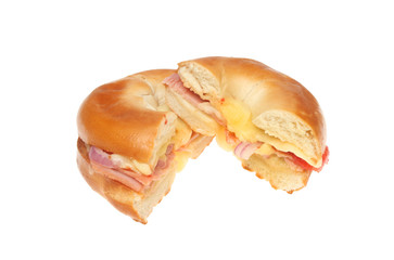 Cheese and ham bagel
