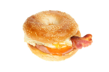 Egg and bacon bagel