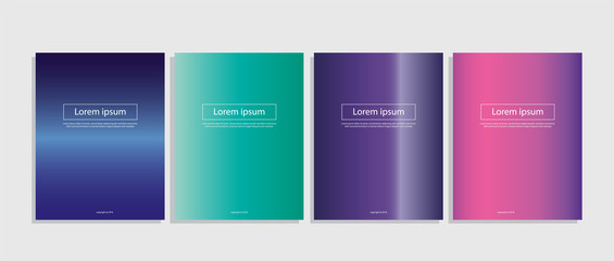 Obraz na płótnie Canvas A4 Covers collection with modern abstract color gradients. Templates set for brochures, posters, banners and cards. Vector illustration.