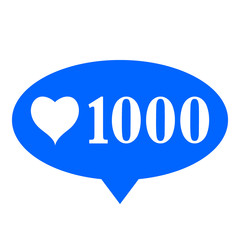 New 1000 like icon on white background.