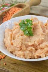 puree of coral lentils