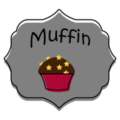 Muffin icon vector illustration on gray background