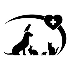 animal emblem with animals on white background