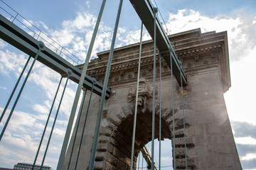 View details of the Liberty Bridge..The Liberty Bridge (Szabads&aacute;g h&iacute;d Hungarian) is one of the bridges over the Danube in the Hungarian capital Budapest.