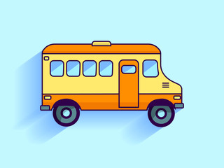 Flat School bus. Vector illustration