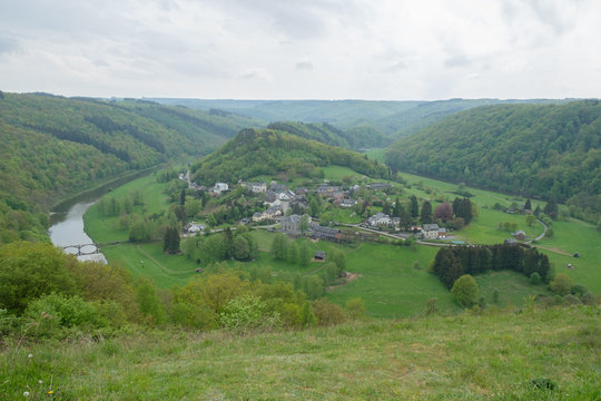 view on Frahan from Rochehaut in Belgium