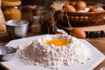 Cooking and confectionery are made of dough, pastry and eggs