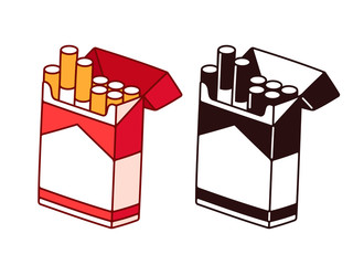Open cigarette pack - obrazy, fototapety, plakaty
