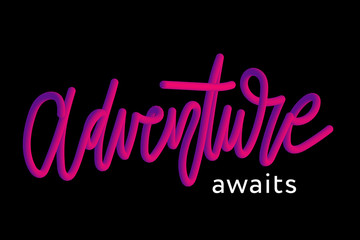 slogan ADVENTURE AWAITS phrase graphic vector Print Fashion lettering calligraphy
