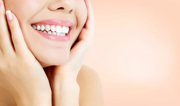 Closeup shot of happy woman smile