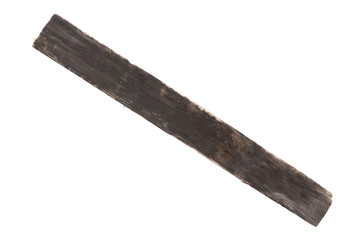 Old wooden plank isolated on white background.