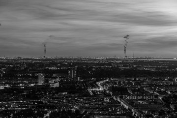 Fototapeta premium The hague city skyline viewpoint black and white, Netherlands
