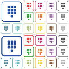 Dial pad outlined flat color icons