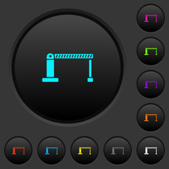 Closed barrier dark push buttons with color icons