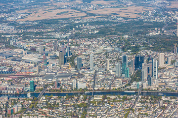 Fototapeta premium Frankfurt am Main Skyline - aerial view