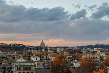 Obraz premium Sunset on Rome, panoramic view