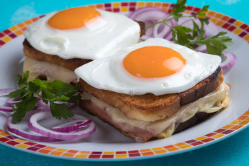 French croque madame sandwich