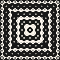 Vector tribal seamless pattern with geometric shapes, squares, rhombuses