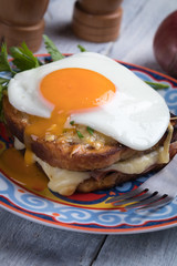 French croque madame sandwich