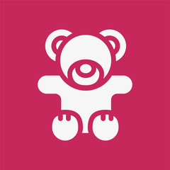Fototapeta premium Teddy Bear Toy Minimalistic Flat Solid Icon Pictogram Symbol