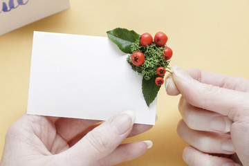 How to make christmas place name cards with handwritten letters and fresh plants