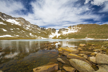 Summit Lake near the peak of Mount Evans in Colorado