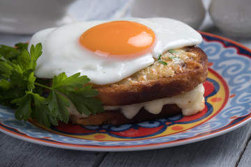 French croque madame sandwich