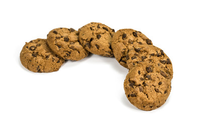 hocolate chip cookie isolated on white background