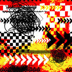 Seamless Tire Tracks Pattern