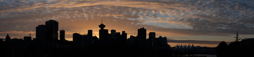 Fototapeta na wymiar city skyline in the sunset