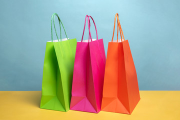 Multi colored shopping bags