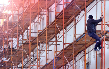 Fototapeta premium Building facade restoration background