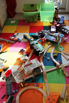 Messy Kids Room. Lazy Child Did Not Collet His Toys