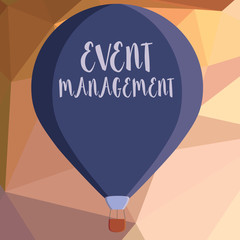 Obraz premium Writing note showing Event Management. Business photo showcasing creation and development of large scale actions festivals.