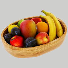 3d render of fruits basket