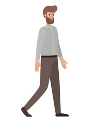 young man with beard walking avatar character