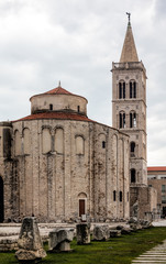 Fototapeta na wymiar Church of St Donatus in Zadar, Croatia, built in the 9th century. The church is an example of a Pre-Romanesque building typical for the Carolingian period in Europe.