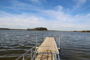 Dock At Astotin Lake, Elk Island National Park, Alberta