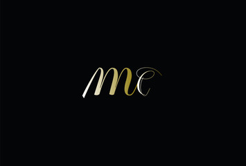 Fototapeta na wymiar Modern elegant MC black and gold color initial letter logo