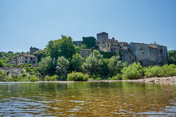 Fototapeta na wymiar Cityscape Of Medieval Town Montclus Occitanie France