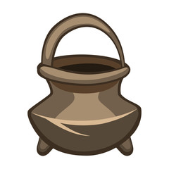 Cartoon vector tourist cauldron, bowler