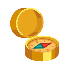 Cartoon vector golden compass