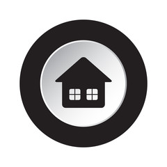 round black and white button icon - home