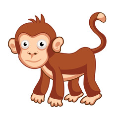 Cartoon smiling monkey character on four legs