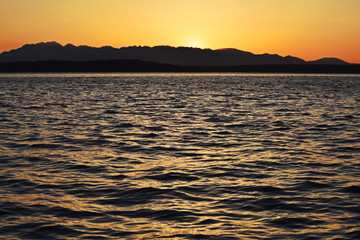 Alki Beach Sunset Puget Sound